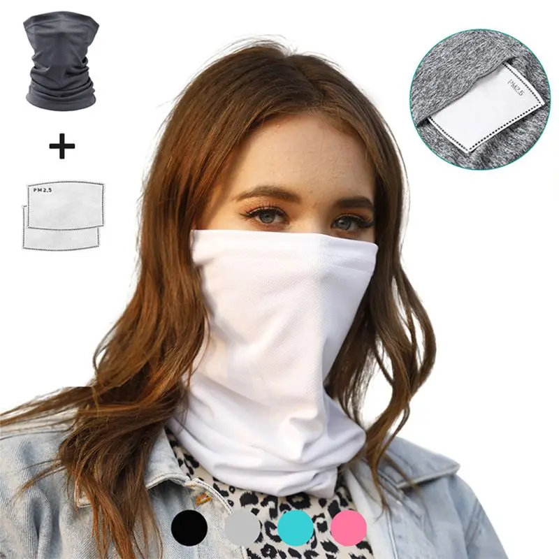 

Ice Silk Seamless Neck Gaiter Tube with Insert Filters Mesh Bandana Face Cover 83XF