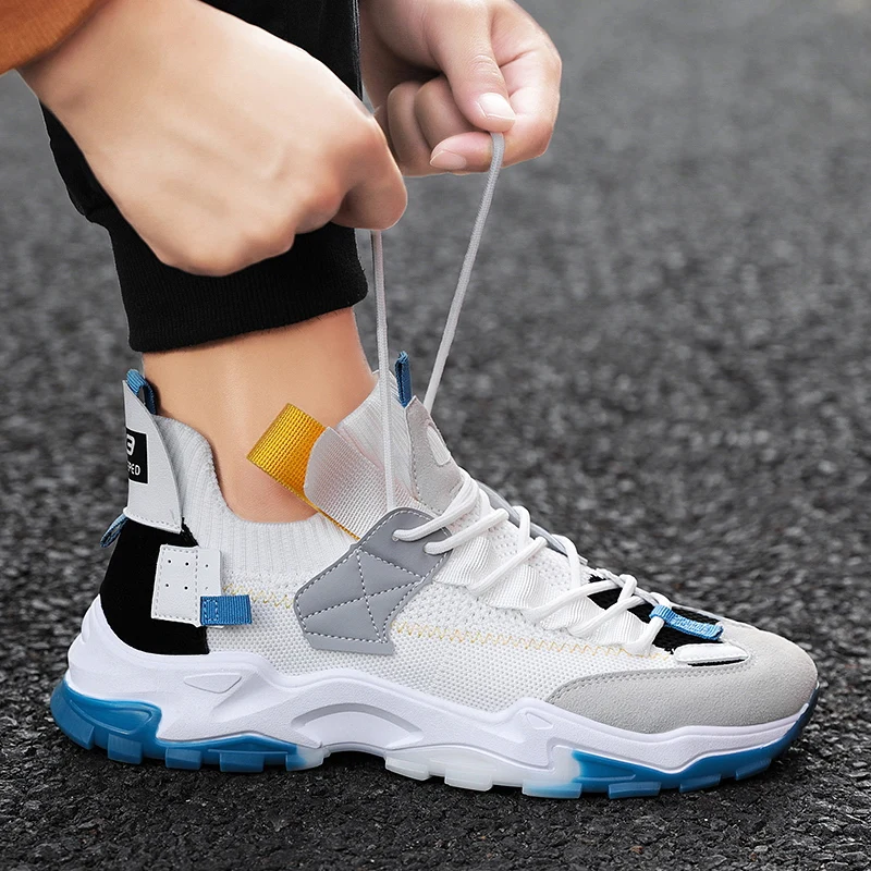 

2020 Autumn Fashion Men Comfortable Breathable Non-leather Casual Lightweight Running Adult Breathable Gym Shoe Sneakers Jogging