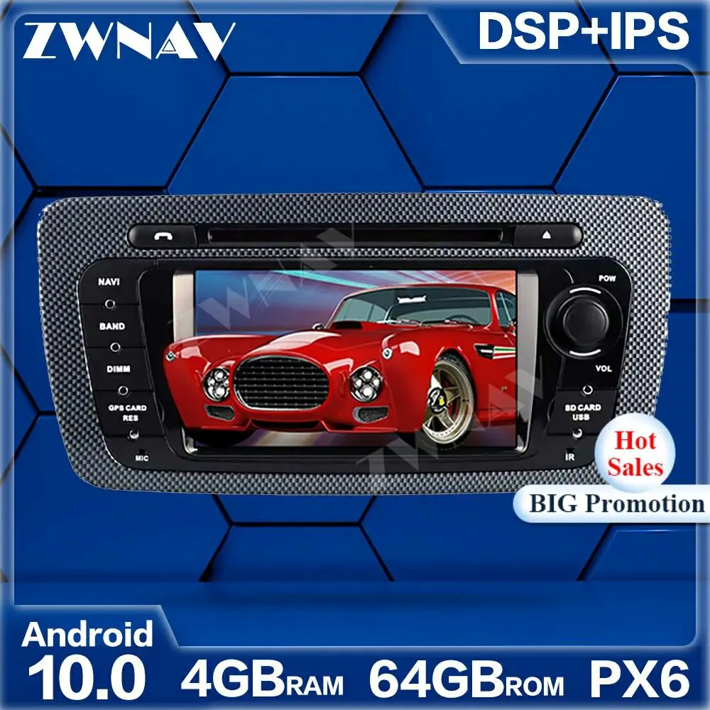 

PX6 4+64G Android 10.0 Car Multimedia Player For Seat Ibiza 2009 2010-2013 car GPS Navi Radio navi stereo Touch screen head unit