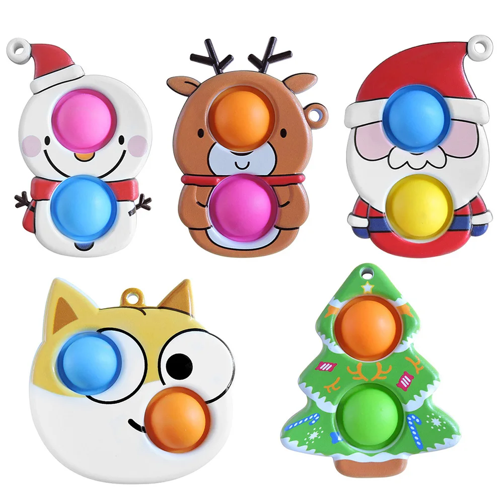 

Игрушки-антистресс для детей, пузырьки сенсорные, с простым затемнением, милые рождественские пузырьки, антистресс для рук, детские игрушки