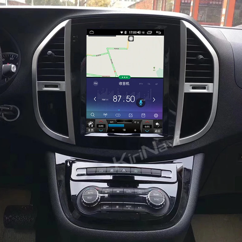 KiriNavi Telsa стиль вертикальный экран 12," 1 Din Android 8,1 Автомагнитола для Mercedes benz VITO Metris автомобильный Dvd авто gps навигация