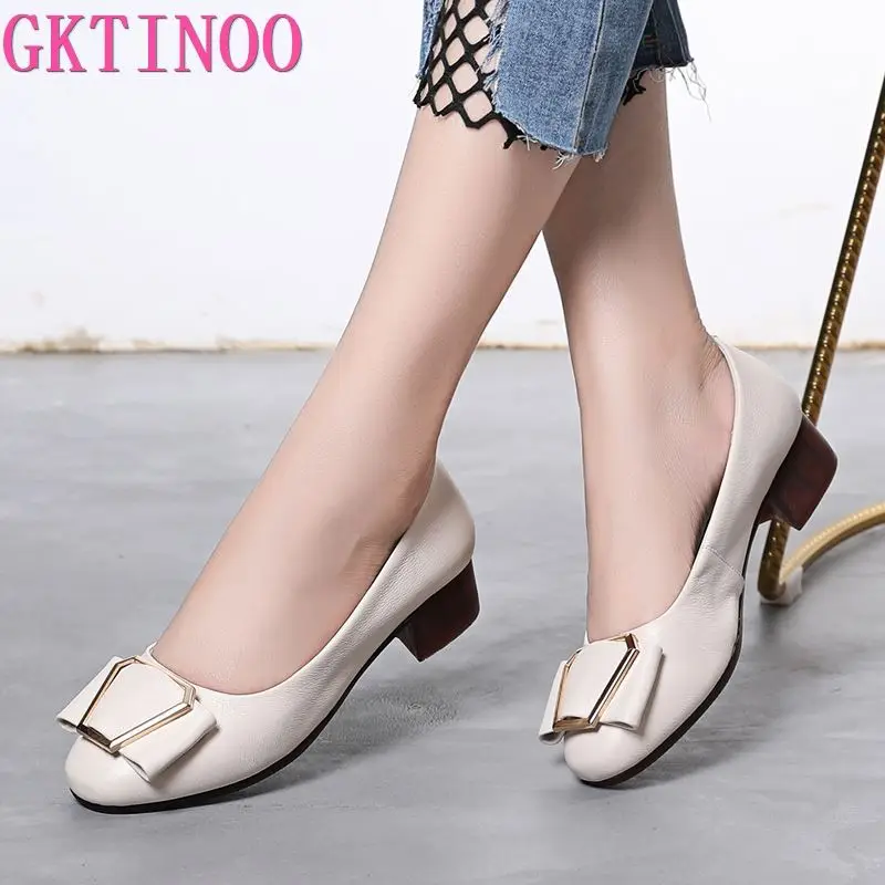GKTINOO/женские модельные туфли из натуральной кожи Удобная мягкая рабочая обувь на