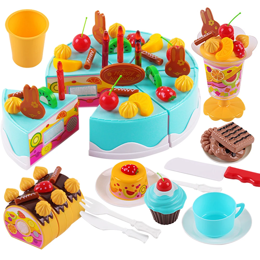 Вкусный фруктовый торт на день рождения 75 шт. игрушка для детей ролевая игра