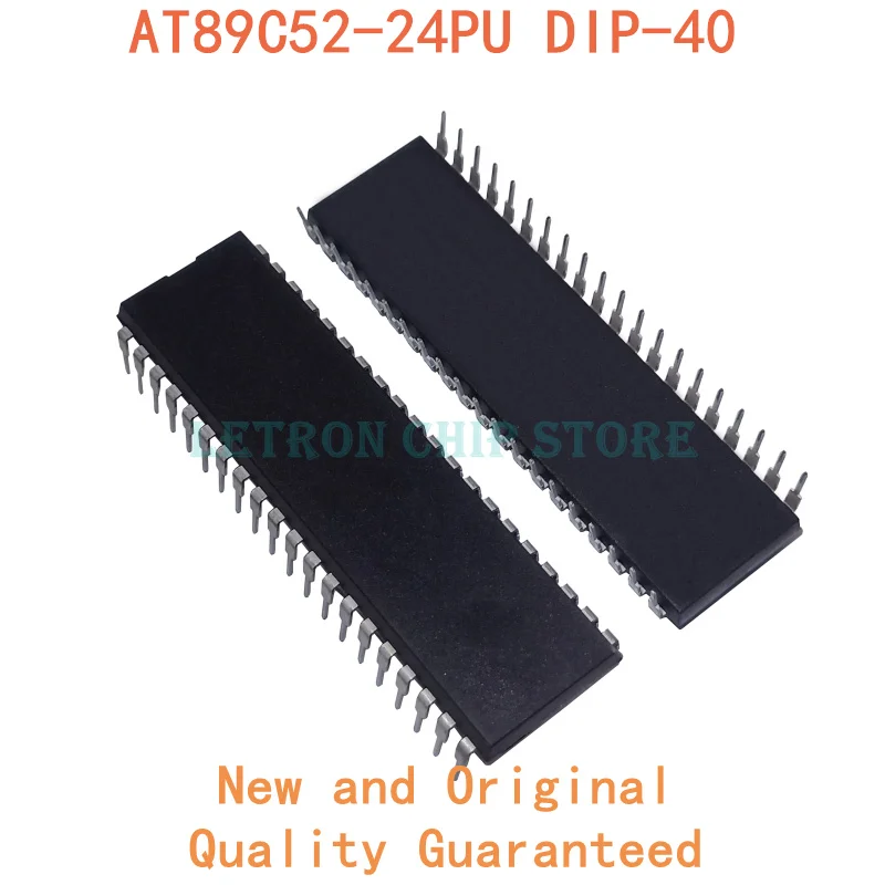 Набор микросхем AT89C52-24PU DIP 40 AT89C52 24PU AT89C52-24PI DIP-40 89C52 DIP, новый и оригинальный чипсет IC, 5 шт.