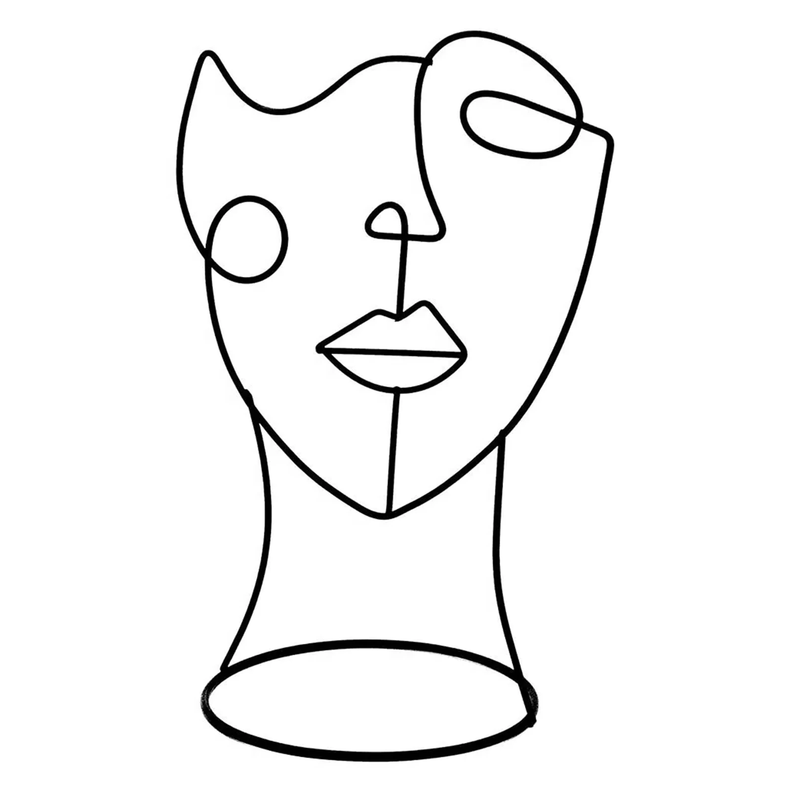 

Modern Figure Metal Face Art Black Decorative Statue Figurines Human Face Art Nordic Ornament Abstract Decoration For Home Decor