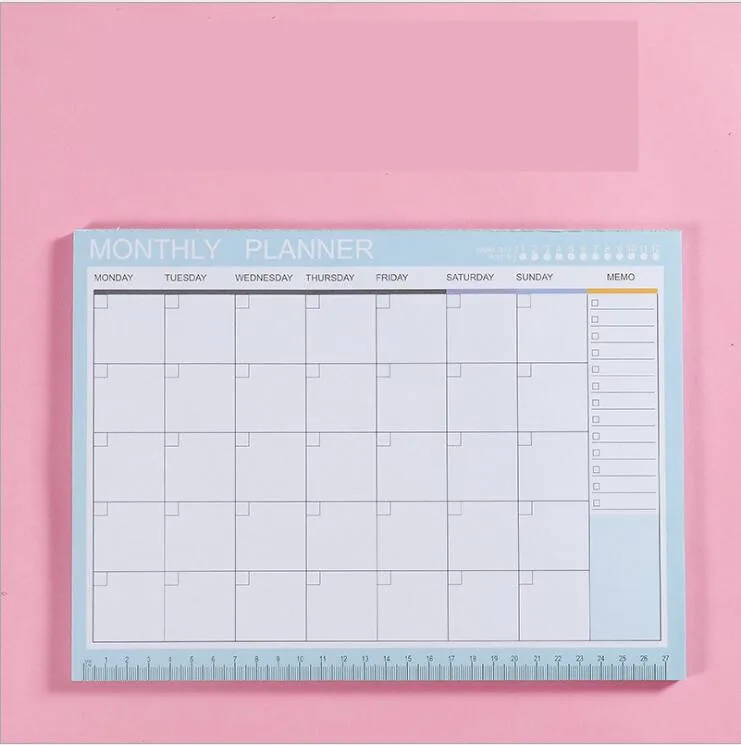 blue Записная книжка А4 дневник Bullet Journal Еженедельный ежемесячный планировщик Papelaria школьные принадлежности стационарный Органайзер расписание - Цвет: blue