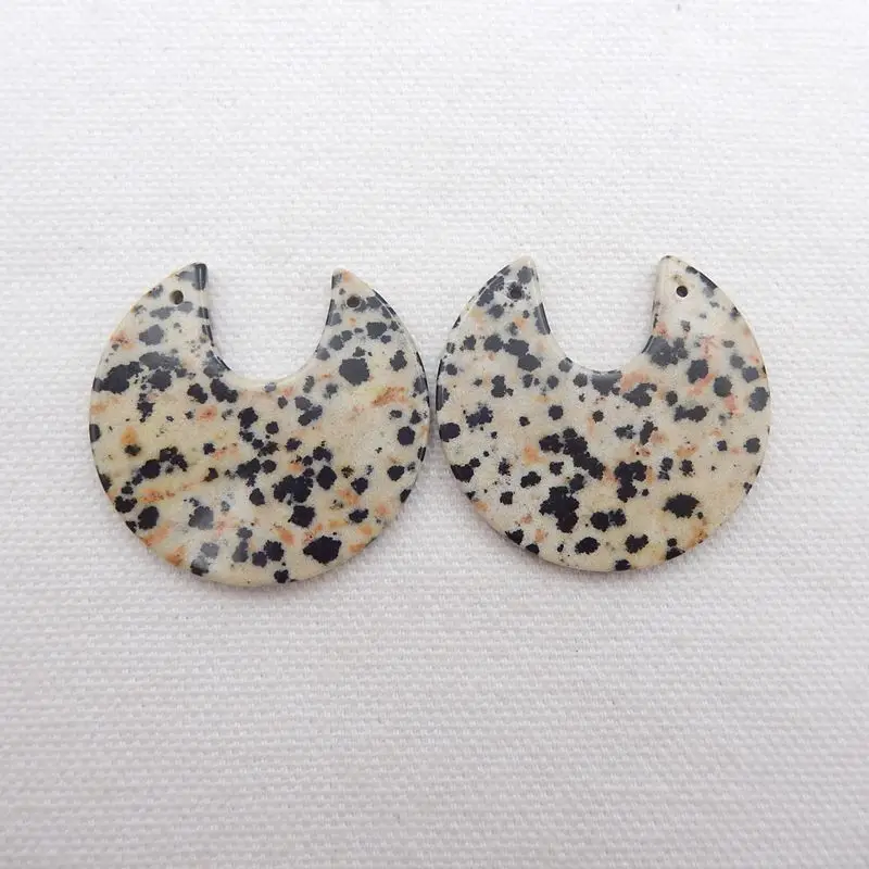 

DIY Jewelry Natural Stone Spot Stone Handmade Double Hole Earring Bead 35x33x3mm 12g
