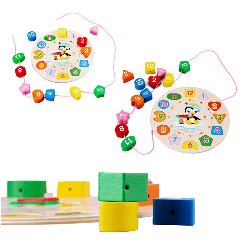 

Kids Toys Wooden Rabbit Model digital Clock Puzzle Toys Montessori early Education toys for Children
