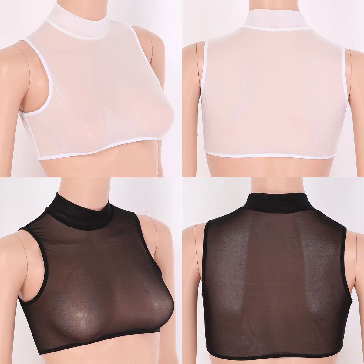 Сексуальный женский сетчатый прозрачный укороченный Топ Эротическое Белье