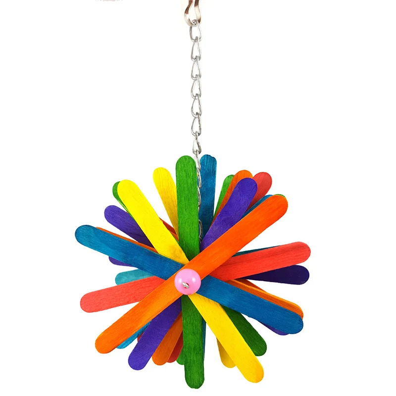 

6Pcs/Set Combination Parrot Toy Bird Articles Parrot Bite Toy Bird Toys Parrot Funny Swing Ball Bell Standing Training Toys 11