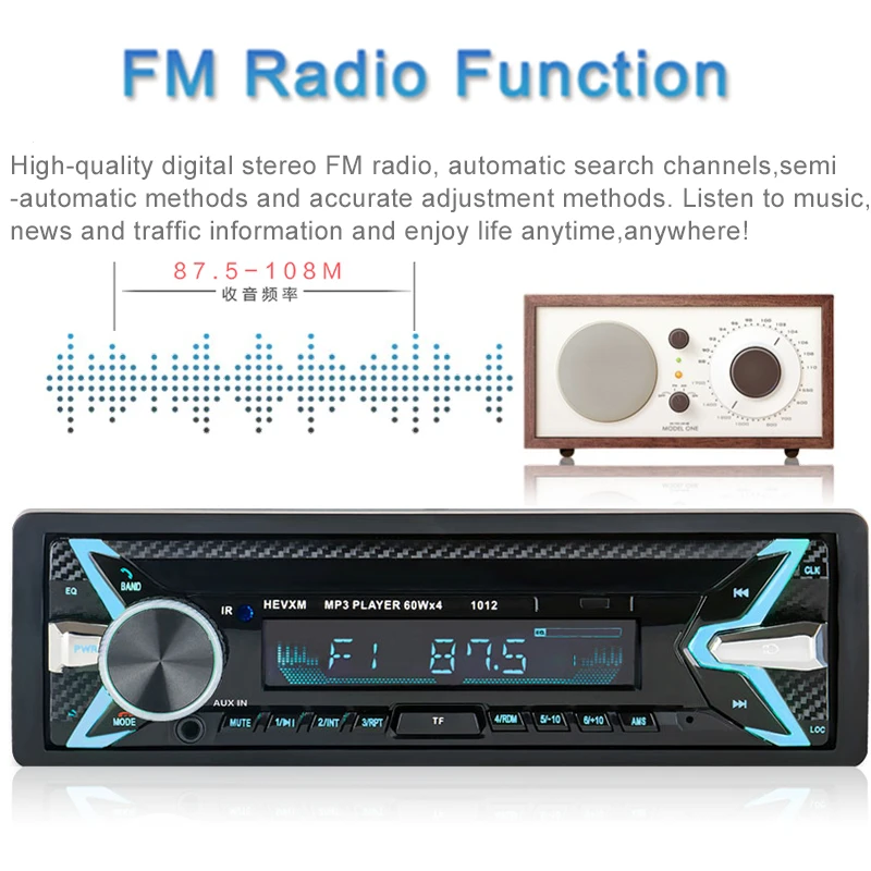 Авторадио 1 din автомобильное радио mp3 стерео bluetooth Авто аудио рекордер usb sd aux вход