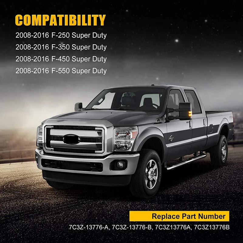 

Car LED Side Mirror Marker Running & Turn Signal Light for Ford F250 F350 F450 F550 2008-2016