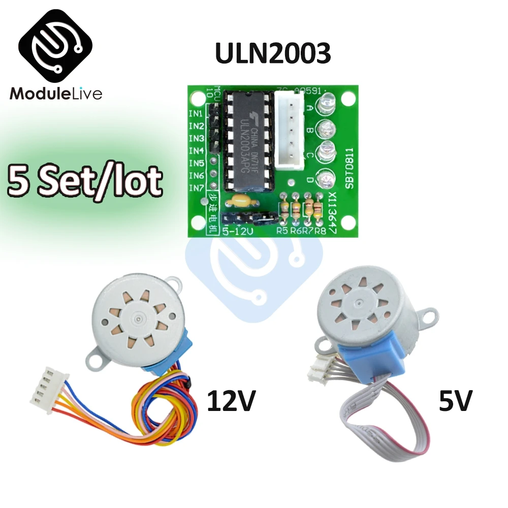 Редукторный шаговый двигатель ULN2003 28BYJ 48 5 в 12 В 4 фазный для arduino шт. + плат|Шаговый