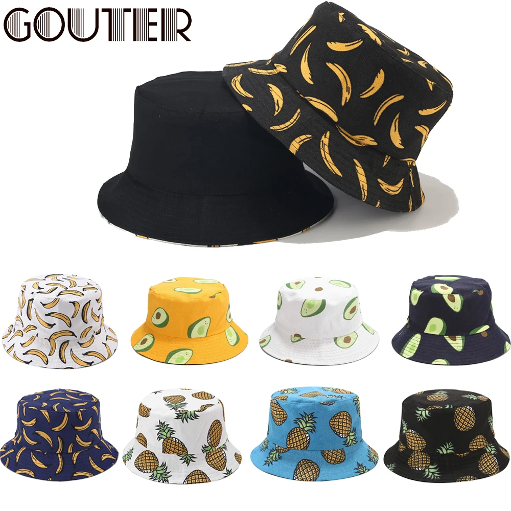 Панама GOUTER в стиле унисекс шляпа с принтом бананов ананасов авокадо хип хоп
