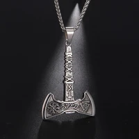 my shape nordic thor hammer viking necklace for men women perun axe pendant necklace religious vintage jewelry bijoux femme gift