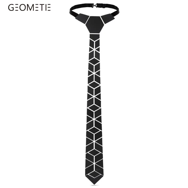 Модный геометрический черный галстук в клетку с бриллиантами официальная