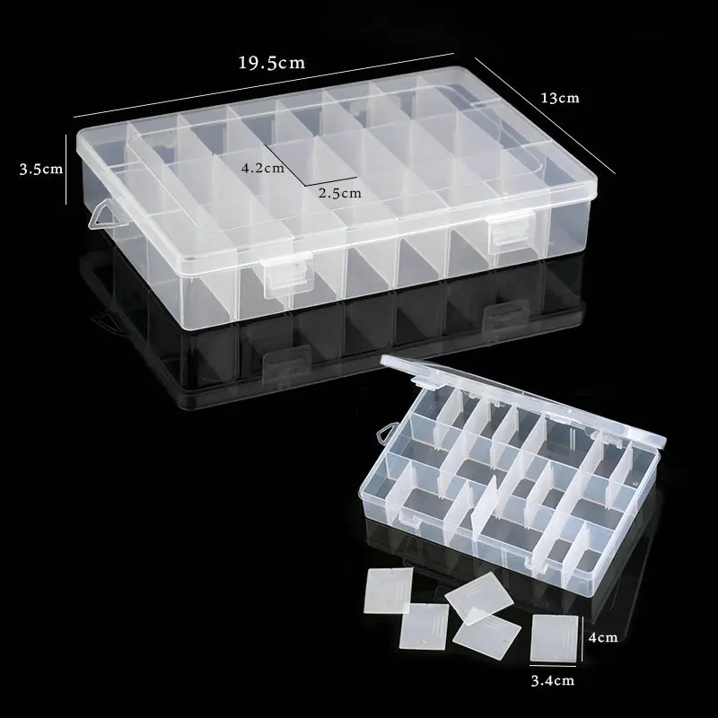 

Пластиковый контейнер для бижутерии QIAO 25 цветов 19,5x13x3,5 см