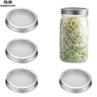 stainless steel sprouting jar lids mesh strainer seed germination lid kit for wide mouth mason jar sprout growing home supplies