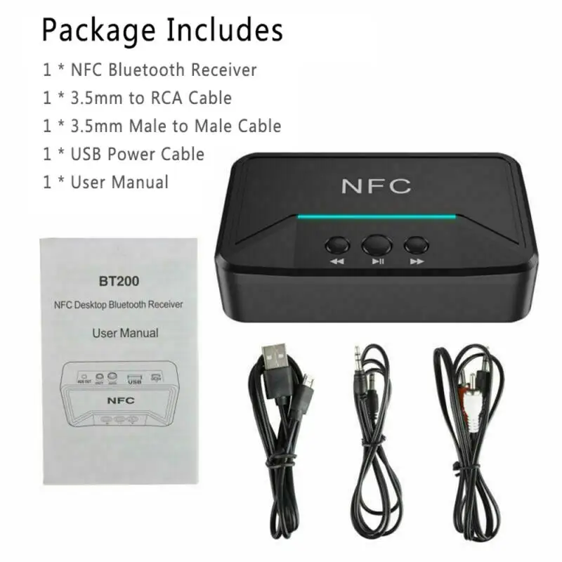 

1PC NFC Bluetooth Receiver aptX LL 3.5mm Jack Aux Wireless Adapter Music for TV Car RCA Bluetooth 5.0 Audio Transmitter