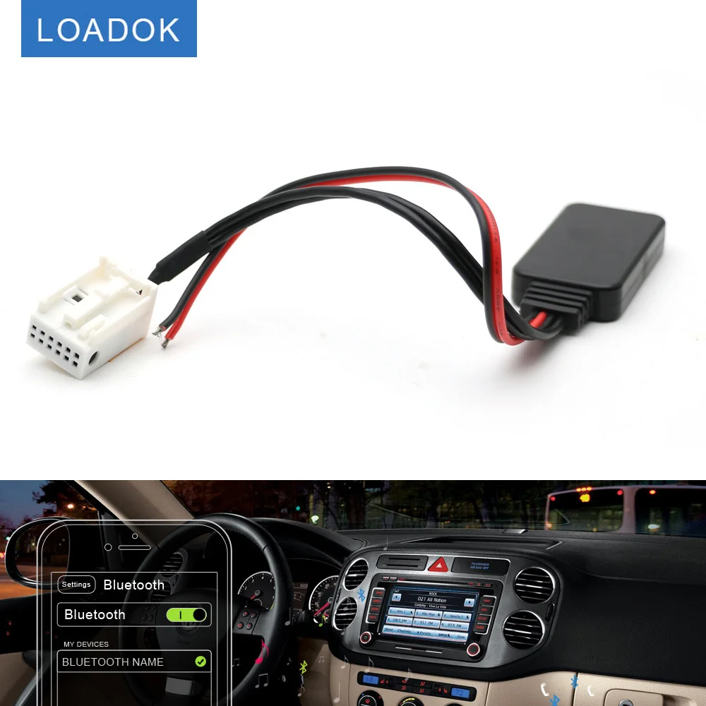 Автомобильный Bluetooth 5 0 12-контактный разъем Aux Кабельный адаптер для VW MFD3 RCD RNS 210 310
