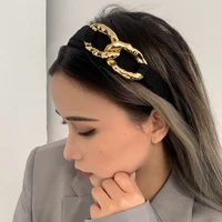 retro simple texture metal headband versatile hong kong style fashion new chain headband hair accessories headdress for women