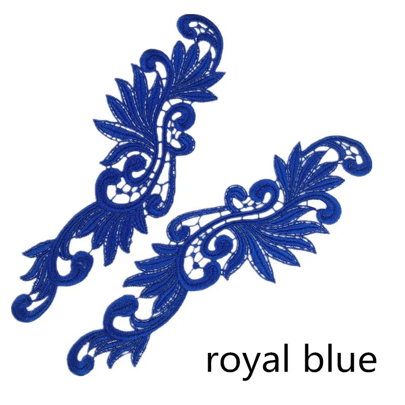 royal blue Zsbszc 5 пар Флуоресцентный цвет цветок кружево аппликация патч Танго костюмы для латинских танцев балетные костюмы платье Декор шитье ремесла DA004 - Цвет: royal blue