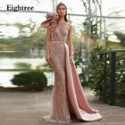 Современное блестящее розовое платье с блестками, арабское свадебное платье, вечернее платье Дубая, блестящие вечерние платья для выпускного вечера, платья