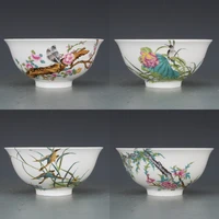 qing dynasty qianlong enamel color ceramic bowl plum orchid bamboo chrysanthemum set bowl antique porcelain antique porcelain an