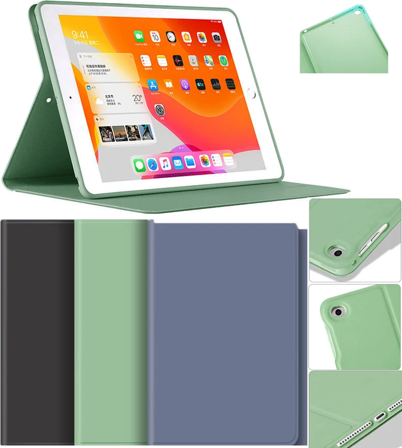 

Liquid Silicone Stand tablet Case For ipad Air1 2 3 Pro for ipad Pro 9.7 Soft simple cover case ipad mini 4 5 2017/2018 ipad