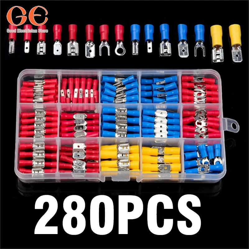 

280PCS Assorted Wire Crimp Terminals Electrical Wire Connectors Kit wire butt connector electrical connectors terminator