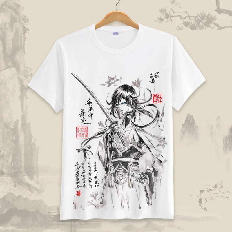 Футболка для косплея из японского аниме Touken Ranbu Online женская/Мужская модная летняя