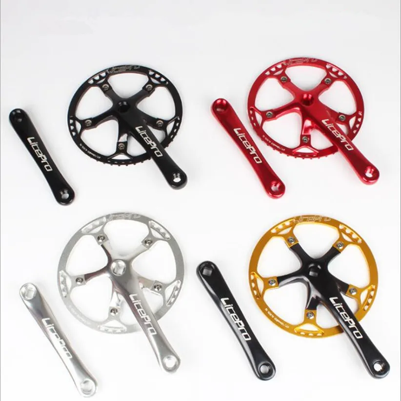 

Litepro Bicycle Crankset Integrated 45T 47T 53T 56T 58T BCD 130mm Single Crankset Crank For Folding Bike Bicycle Parts
