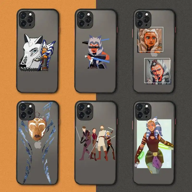 

Ahsoka Tano Phone Case black matte transparent For iPhone 7 8 x xs xr 11 12 pro plus mini max Clear Funda