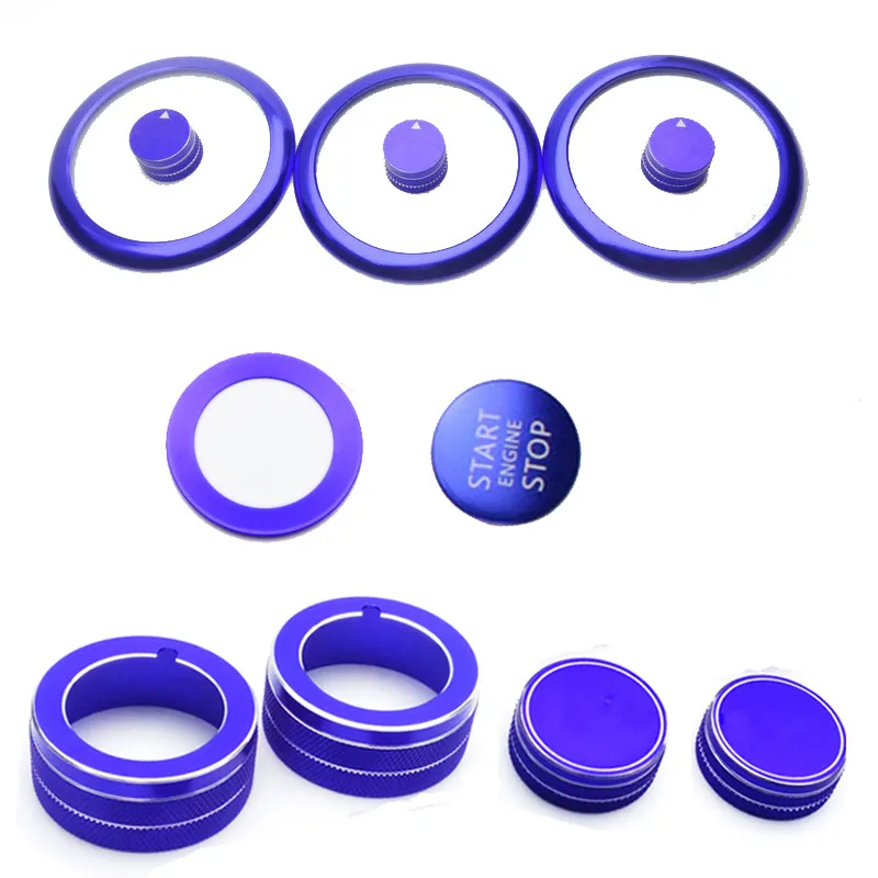 

High Quality Of Aluminum 12PCS Blue Aluminum Interior Console Knob Cover Trim For 2020 2021 Nissan Sentra