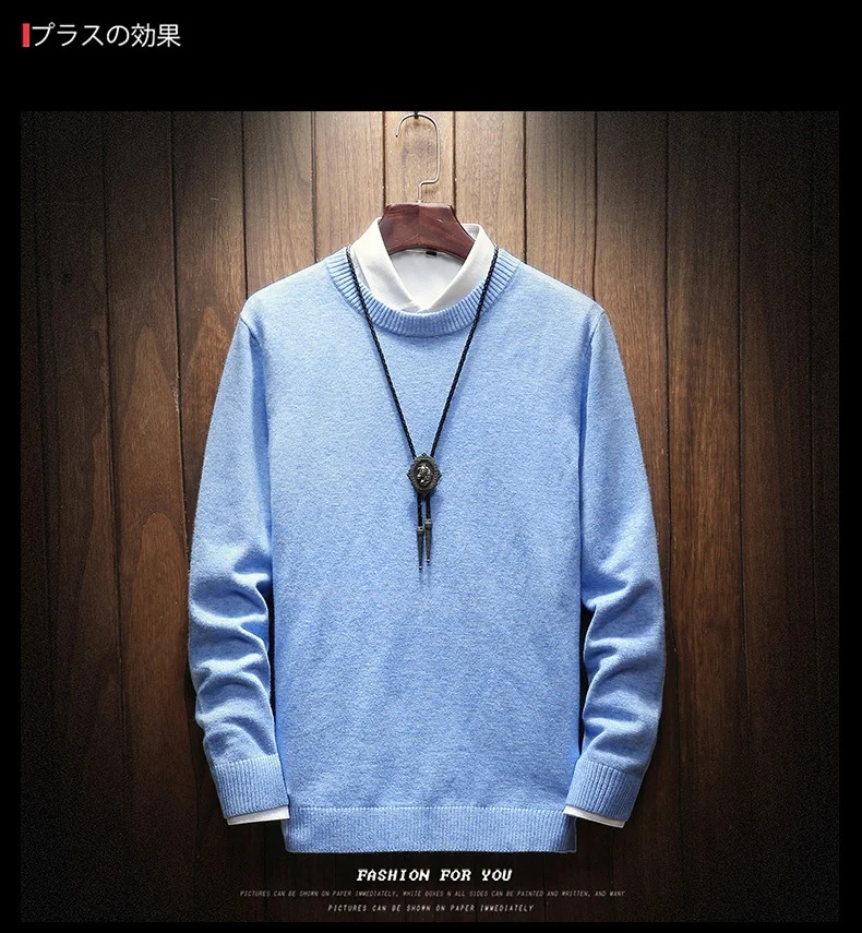 Zongke осенне-зимний однотонный Повседневный свитер для мужчин, приталенный вязаный пуловер для мужчин, модные брендовые мужские свитера, теплые M-4XL