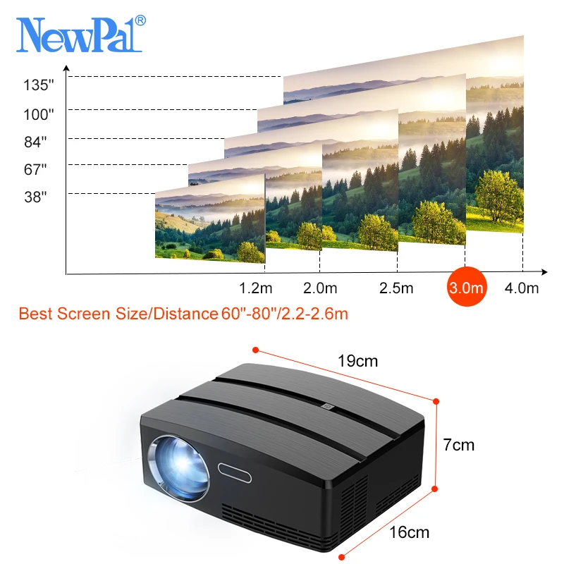 Newpal 1800 люмен 4K проектор Android 6 0 светодиодный WiFi видео Proyector GP80 UP Портативные