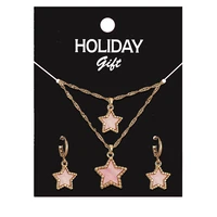 new multicolor star earrings acrylic multilayer star necklace earring set for women girls fashion christmas gift jewelry