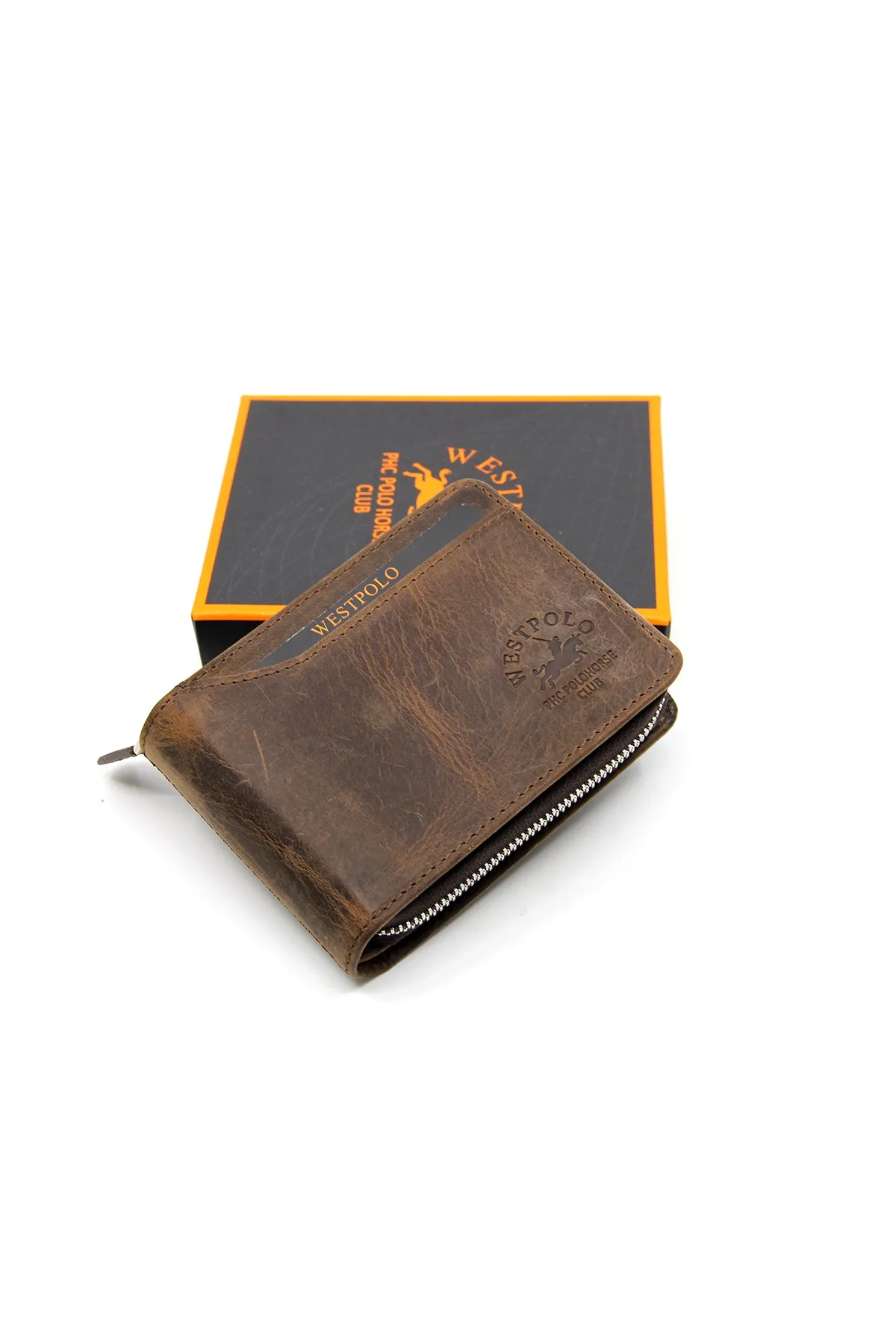 

Brown Crazy Genuine Leather Zipper Men 'S Wallet Wallet WPT545