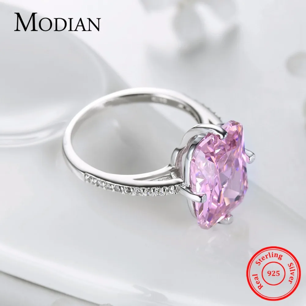 Modian Лидер продаж 100% 925 стерлингового серебра роскошные кольца модное розовое