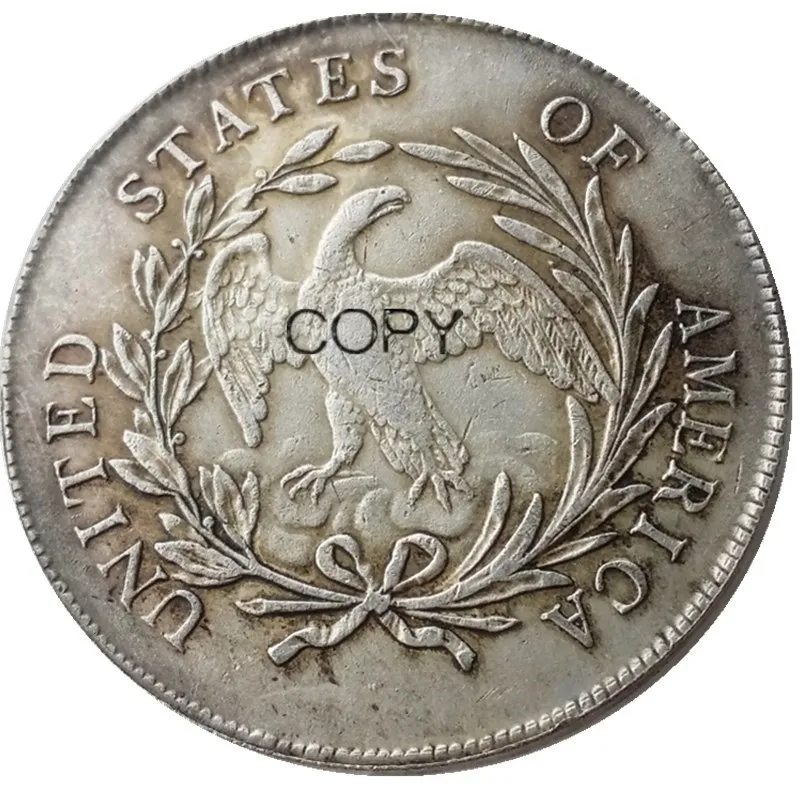 Соединенные Штаты Америки 1795 Liberty латунный край с посеребренной репликой монет