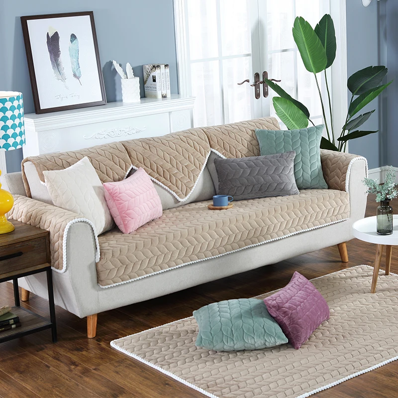 

Однотонный чехол для дивана из полиэстера