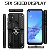 shockproof armor phone case for oppo realme 5 e7 pro c11 c20 a91 a52 a72 a92 stand magnetic ring kickstand bumper hard pc cove