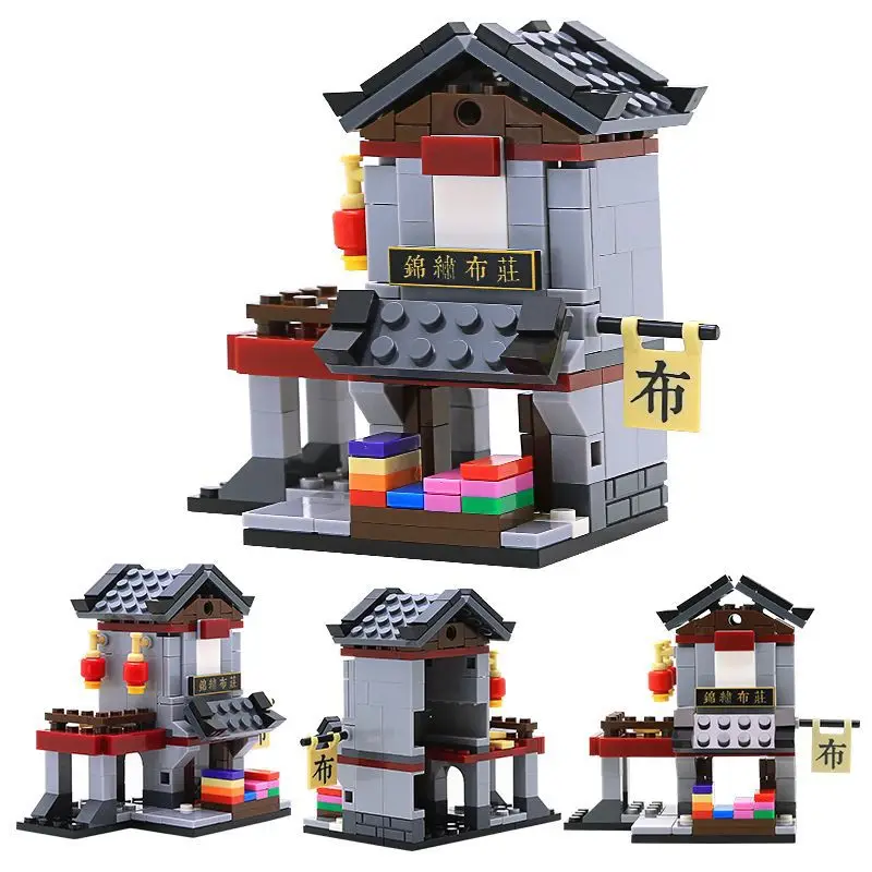 Древняя китайская архитектура Чайный дом серия моделей городских улиц Набор