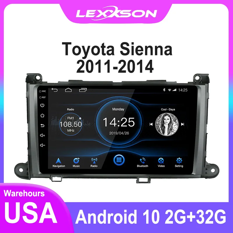 

2G+32G DSP Android 10 Car Radio For Toyota Sienna 2011 2012 2013 2014 IPS Screen RDS GPS Navi Mirror Link SWC Head Unit Stereo