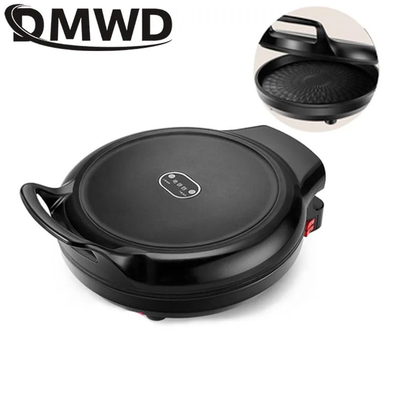 

DMWD Household Multifunction Electric Crepe Maker Double-Plates Heating Steak Frying Pan BBQ Grill Skillet Pancake Pizza Baking