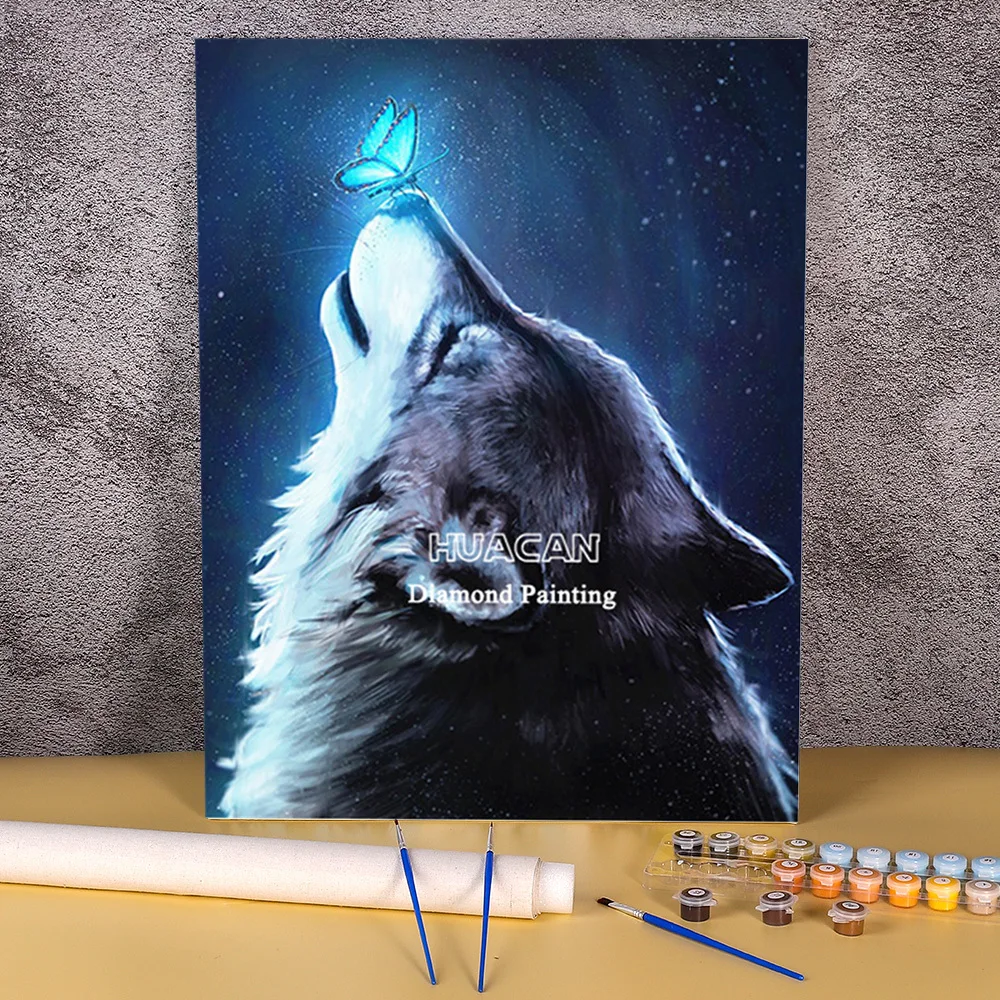 

Wolf Animal DIY Painting By Numbers Kit Oil Paints 40*50 Canvas Pictures Loft Wall Picture For Adults Wall Handiwork