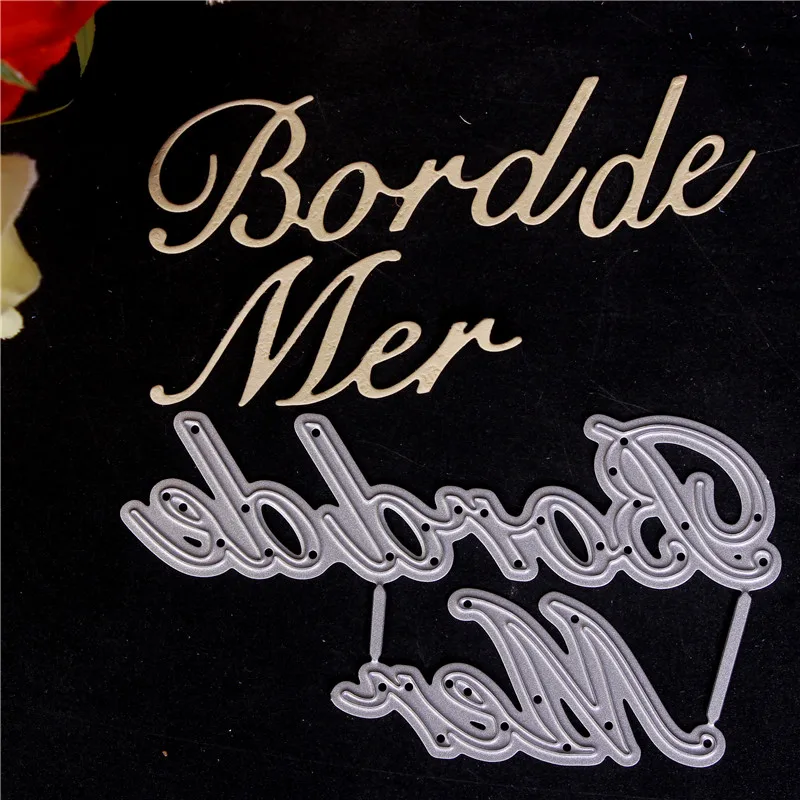Французский слово металлический Трафаретный вырубной Штамп для Diy Скрапбукинг