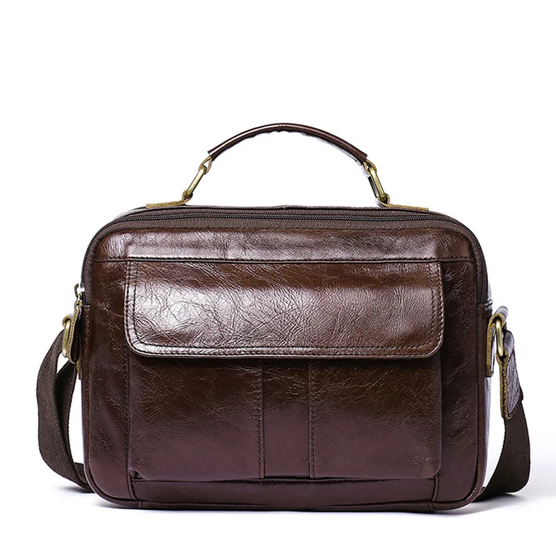 Сумка на плечо мужская из 100% натуральной воловьей кожи мессенджер портфель кросс