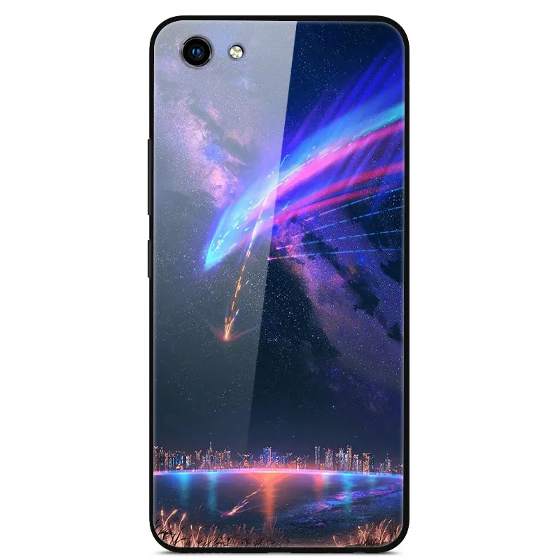 24 Закаленное стекло чехол для Vivo Y81 чехол Жесткий ПК цветная задняя крышка для Vivo Y81 Y 81 чехол Vivo 1808 бампер для телефона VivoY81 6,22" - Цвет: 24