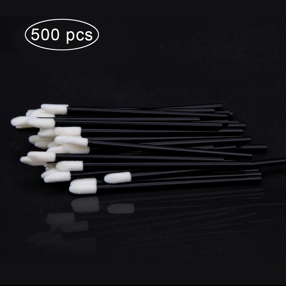 500pcs black 500/1000 шт./компл. одноразовая кисть для губной помады палочка-аппликатор для блеска для макияжа, инструменты, кисти для макияжа для ресниц и бровей аксессуары - Цвет: 500pcs black